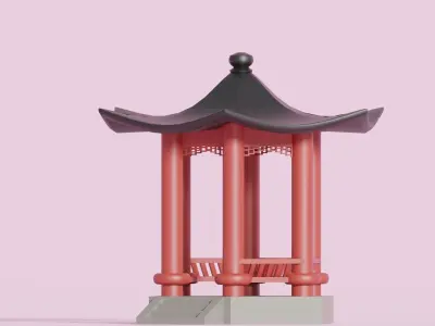 Cartoon Chinese Pavilion 3D model