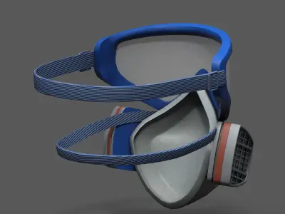 Gas mask helmet 3d safety isolated fantasy  Low-poly 3D model