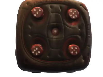 Leather and Metal Dice Low-poly 3D model