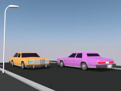 Cartoon Low Poly Chrysler 1980 Car Low-poly 3D model