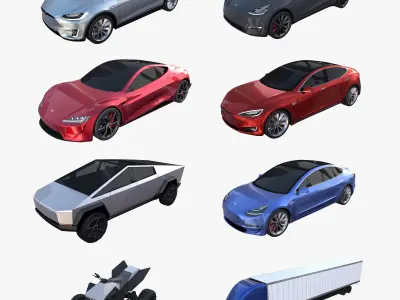 Full Tesla 2020 Vehicle Lineup 3D model