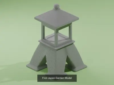 Japan Garden Stone Set 1 3D Model Collection