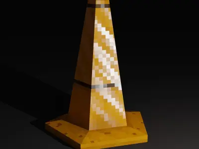 Cone - PBR pixel art - PSX Retro Style Low-poly 3D model