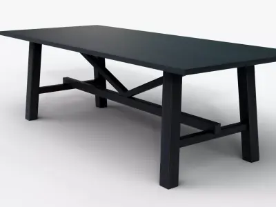 Modern Wooden Table 3D Model Minimalist Furniture Low-poly 3D model