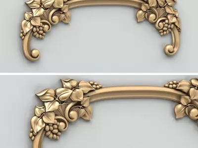 Carved decor horizontal 017 3D model