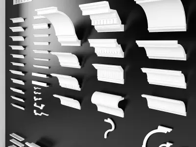Collection of ceiling moldings Orac Decor 85 profiles 3D model