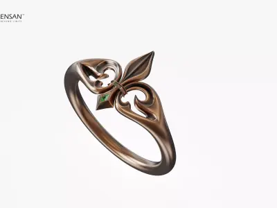 Fleur-de-Lis Ring 3D print model purchase