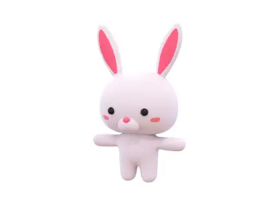 Character010 Chubby Rabbit  Low-poly 3D model