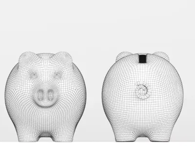 Piggy bank Low-poly 3D model