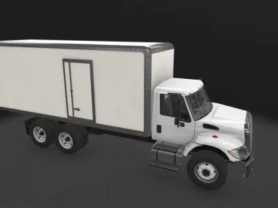 Box Van International 7400 Low-poly 3D model