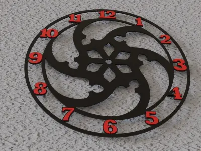 mandala 8 wall clock 3D print model