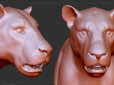 Lion - Highpoly Sculpture 3D model