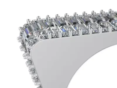 Luxury baguette ring  3D print model