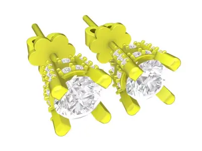 A7759 Diamond Stud Earrings 3D Model 3D print model