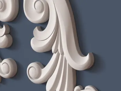 Decorative Scroll 3D model 5