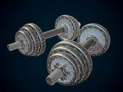 Game Ready Dumbbells two Low-poly 3D model