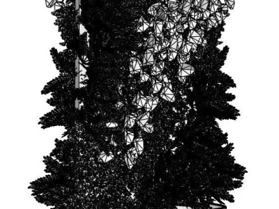 Green wall in pot 3D model