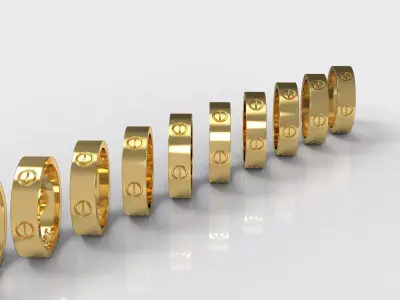 Cartier ring love 3D print model