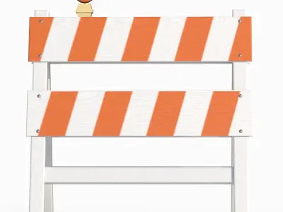 Wood Traffic Barrier Low-poly 3D model