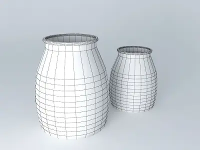 two wicker baskets Free 3D model