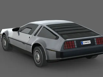 DeLorean DMC-12 1981 Low-poly 3D model