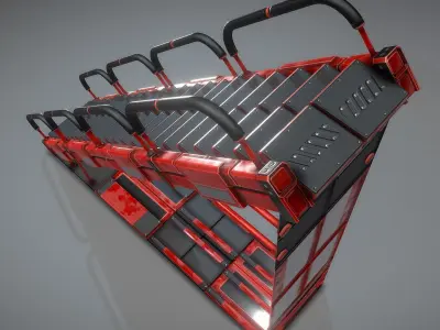 Modular Sci-Fi Stairs - Package - All Available Textures  Low-poly 3D model