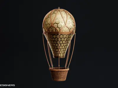 Christmas Hot Air Balloon Ornament 3D model