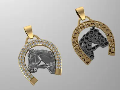 Horse Fusion Pendant 3D print model