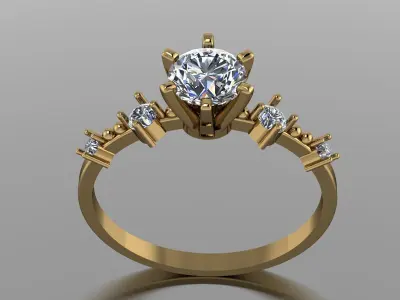 Solitaire Ring  Free 3D print model