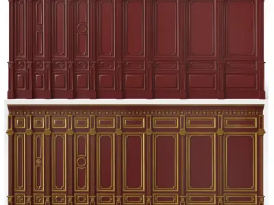 Wooden panel 03 02  3D model