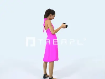 SAG07 6X Sports Beach Running Jogging Man Longboard Woman 005 Low-poly 3D model