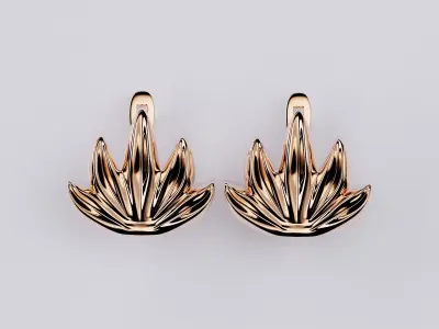 Earrings Floral Bit 3D print model