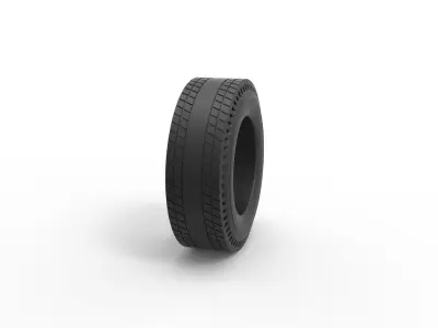 Rear tire of vintage dragster Version 8 Scale 1 to 25 3D print model