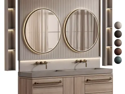 Bathroom furniture N038 in Neoclassic and Modern style 3D model