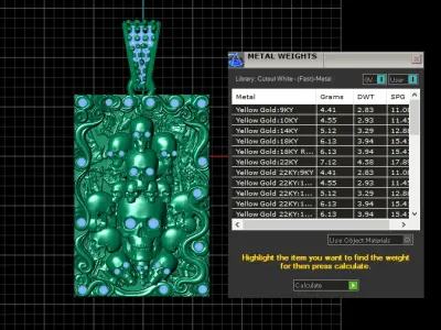SKULL HEAD PENDANT 3D PRINTABLE MODEL  3D print model