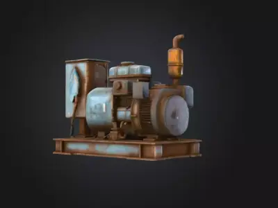 Rustic Generator Low-poly 3D model