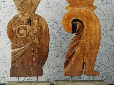 Carved Old Teak Deco 3D model