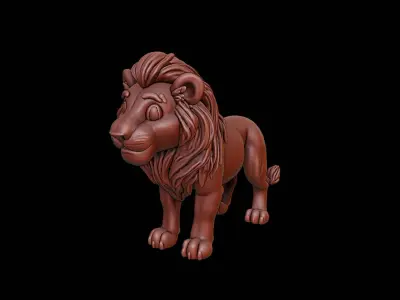 Lion Animal Sculpture 3D print model