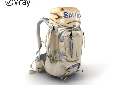 Hiking Backpack Large Capacity Adjustable model pack Low-poly 3D model