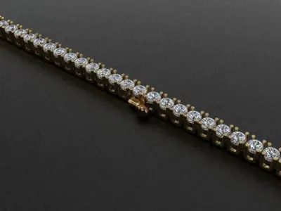 Diamond Tennis Necklace Links 3mm 3D print model