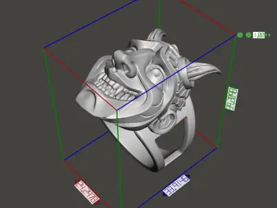 skull ring jewelry Demon  vol3  3D print model