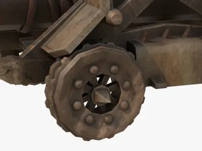 4K METAL WOLF HEAD SIEGE ENGINE WAR MACHINES BUILDER Low-poly 3D model