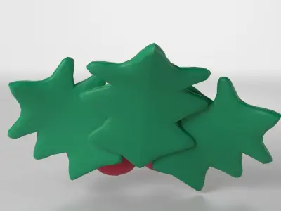 Low poly - Cute Holly Berry Free low-poly 3D model