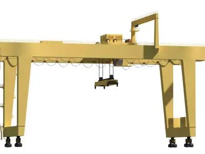 Harbor RTG Gantry crane 04 Low-poly 3D model