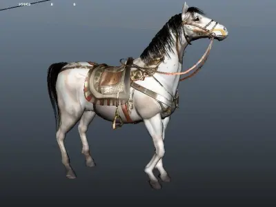 White horse 3D model buy