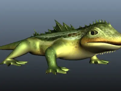 Lizard 3D Model with spikes Low-poly 3D model