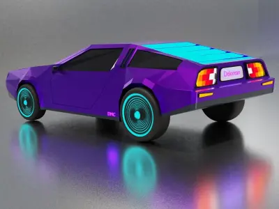 Delorean Low-poly Sci-fi game ready Low-poly 3D model