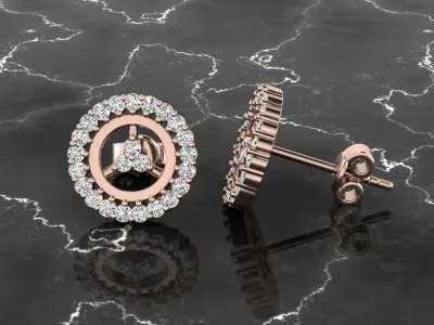 Jewelry Earring 3D print model 5