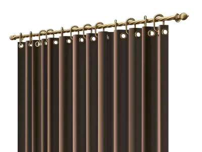 Cornice Classic Curtain 04 Gold Low-poly 3D model