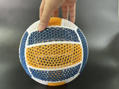 AIRLESS VOLLEYBALL - STL - 3MF MULTICOLOR 3D print model